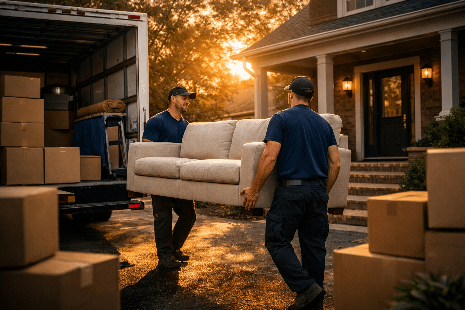 Cates Moving truck and moving team